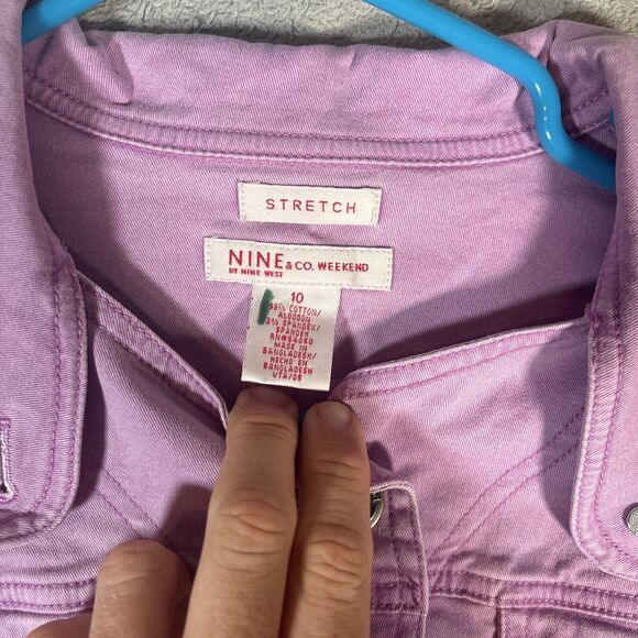 Nine & Co Weekend By Nine West Women’s Size 10 Lavender Denim Jacket Stretch - Picture 3 of 8